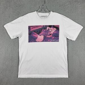 Lowkey! Geeks Tshirt Mens Large White Thigh Highs & Lo-Fi Vol. 2 Anime Female